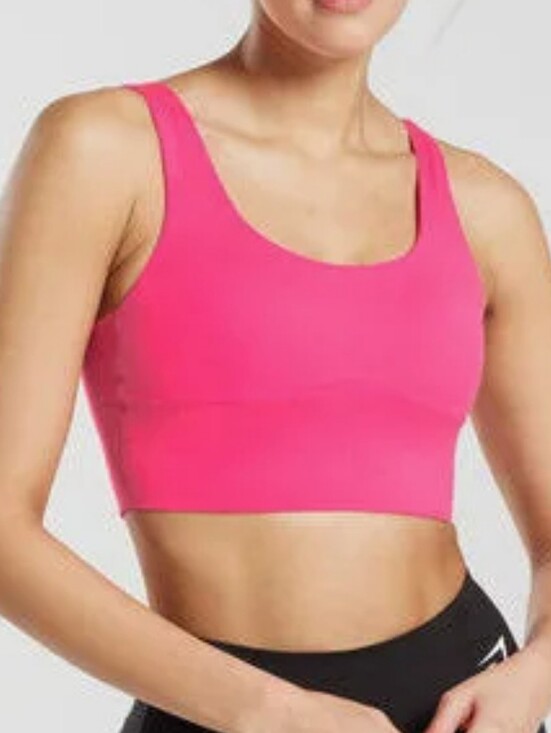 Gymshark Tops - Gymshark Longline Medium Impact Sports Bra Hot Pink